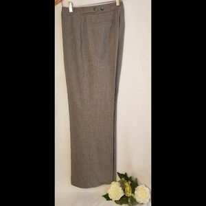 Ann Taylor Wide Leg Gray Wool Trousers Size 10